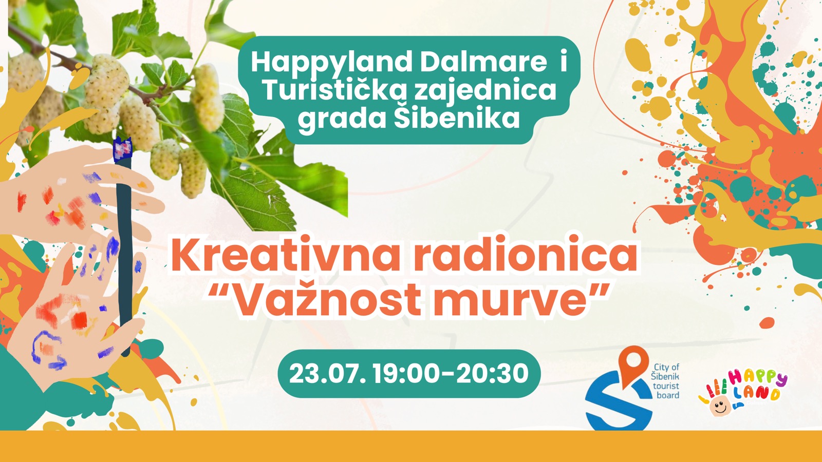 Happyland Dalmare i Turistička zajednica grada Šibenika - kreativna radionica Važnost murve, 23. srpnja od 19:00 do 20:30.